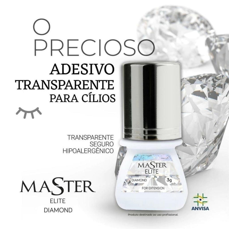 Cola Adesiva Transparente Para Extensão De Cílios Master Elite Diamond 3ml