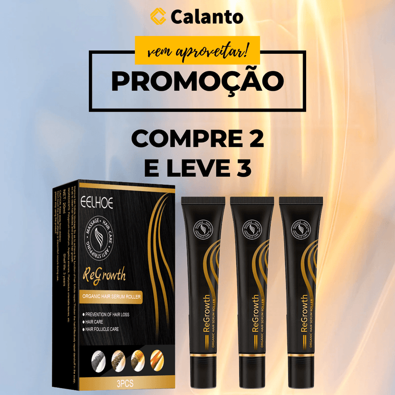 Tônico Capilar Serum Roller Eelhoe Original - Crescimento e Volume dos Fios - Combate a Queda de Cabelo