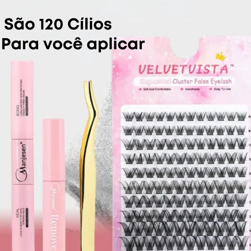 Kit para Extensão de Cílios em Casa - Cílios Perfeitos em 3 Passos