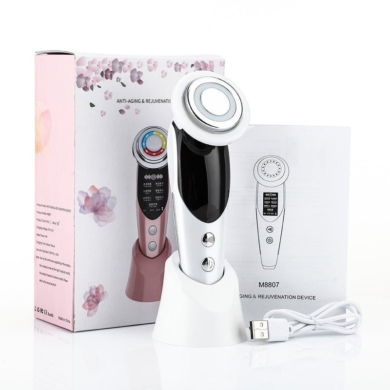 Aparelho Massageador 7 em 1 Anti Idade Rejuvenescedor Facial com LED AmazeFan Original