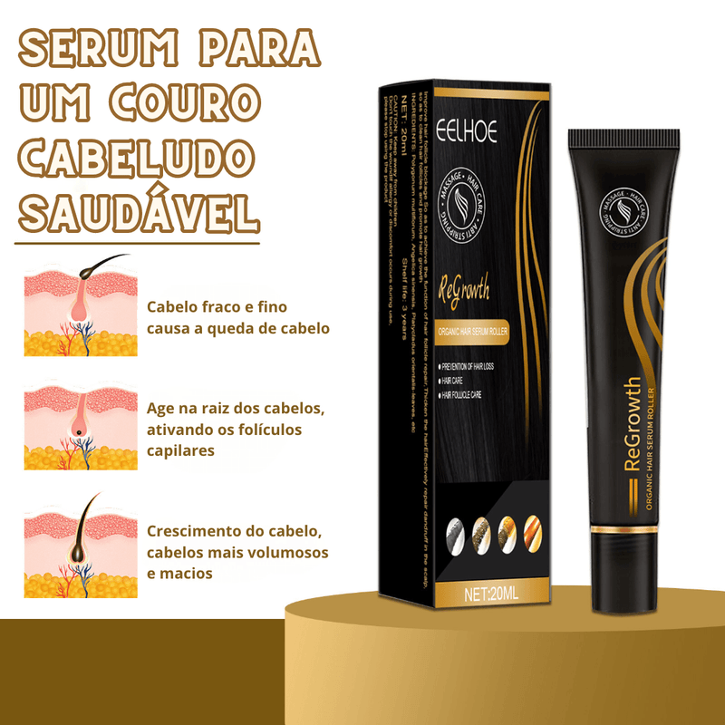 Tônico Capilar Serum Roller Eelhoe Original - Crescimento e Volume dos Fios - Combate a Queda de Cabelo