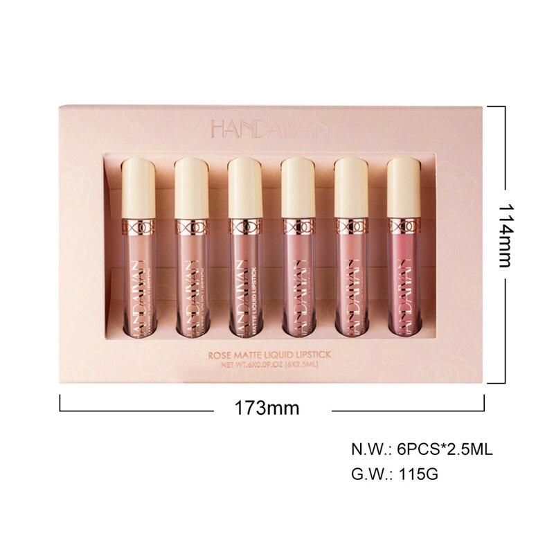 Batom Matte Nude Lips Handaiyan - Kit com 6 unidades