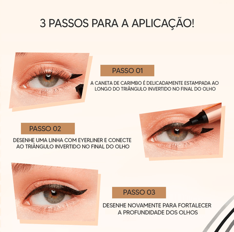 Caneta Delineadora Cat Eyeliner O.TWO.O - Original - à prova d'água com duas pontas