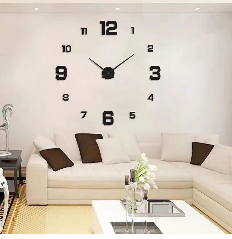 3D Luminous Wall Clock - Frameless DIY Design