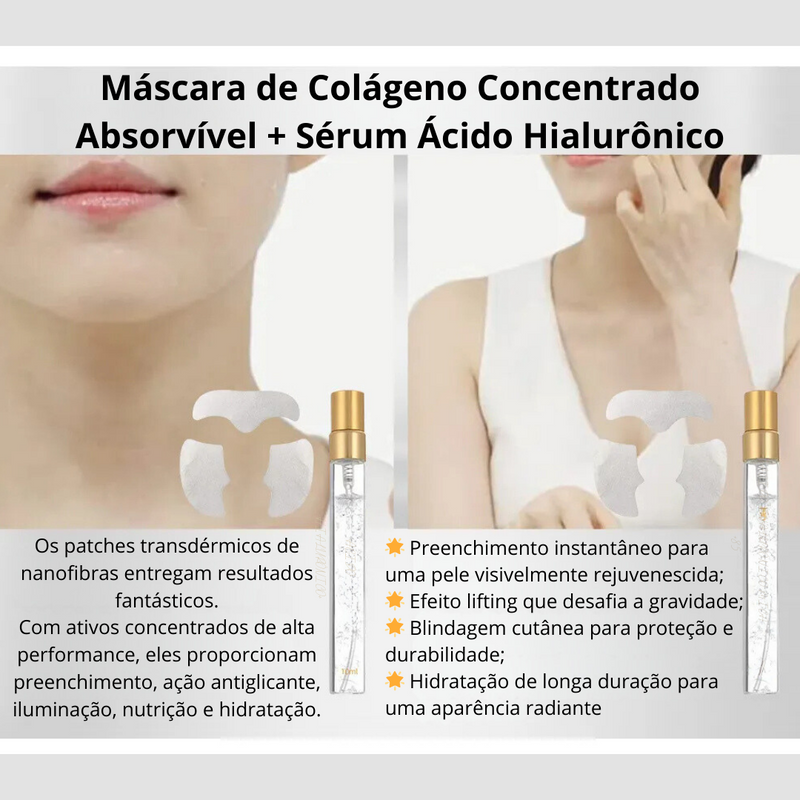 Máscara de Colágeno Absorvível com Serum de Ácido Hialurônico