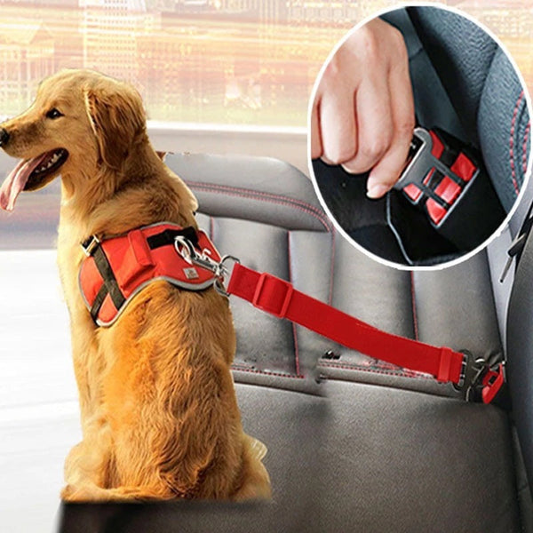 Adjustable  Vehicle Dog Cat Harness Clip Safety Lever Collar