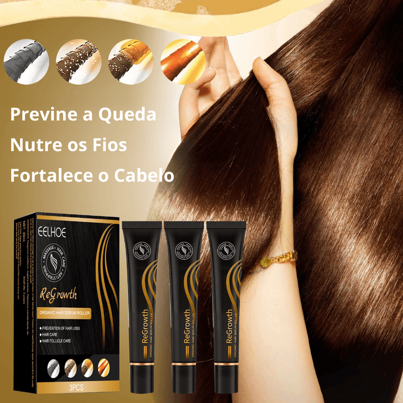 Tônico Capilar Serum Roller Eelhoe Original - Crescimento e Volume dos Fios - Combate a Queda de Cabelo