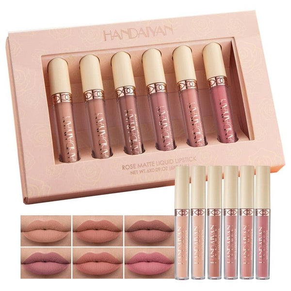 Batom Matte Nude Lips Handaiyan - Kit com 6 unidades